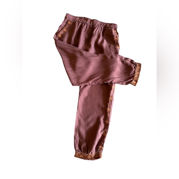 Johnny Was Alice Cupra Jogger Pants Women’s M Grey Elastic Waist Lagenlook Boho - Picture 1 of 16